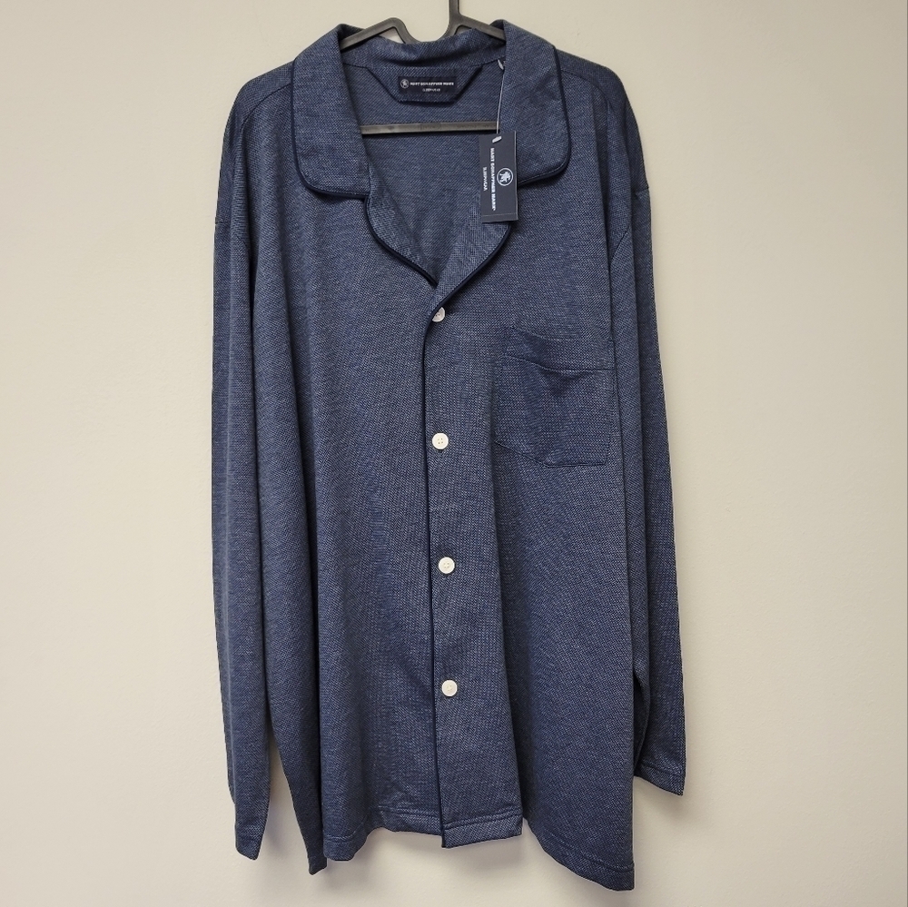 Hart Schaffner Marx Sleepwear button Down Pajama Top Blue XXL